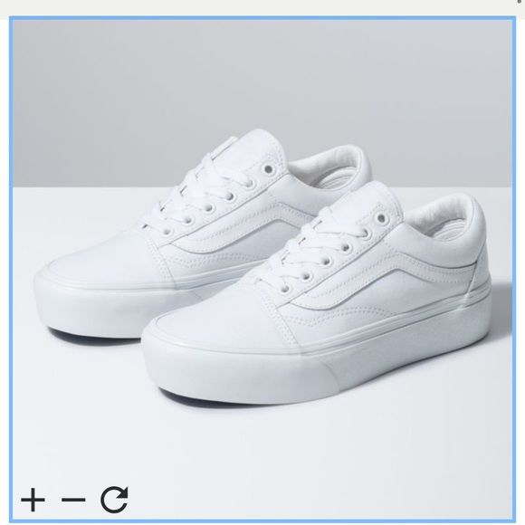 Like,New Old Skool White Leather Vans
